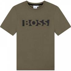 HUGO BOSS Contrasting Branded T-shirt - Khaki (J25N32)