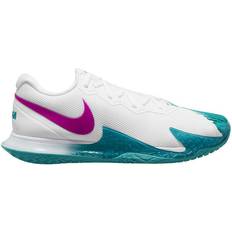 Best Racket Sport Shoes Nike Court Zoom Vapor Cage 4 Rafa M - White/Washed Teal/Red Plum