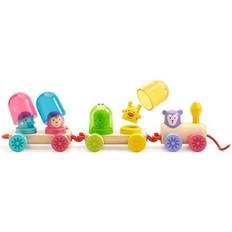 Plastic Pull Toys Djeco Rainbow Wooden Train