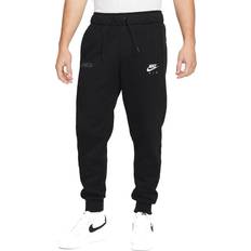 Nike Air Brushed-Back Fleece Joggers - Black/Light Bone