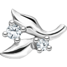 Thomas Sabo Charm Club Leaves Ear Stud - Silver/Transparent