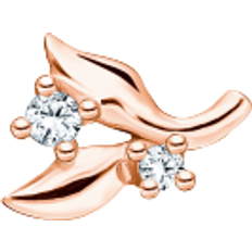 Thomas Sabo Charm Club Leaves Ear Stud - Rose Gold/Transparent