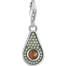 Thomas Sabo Charm Club Avocado Charm Pendant - Silver/Green/Brown