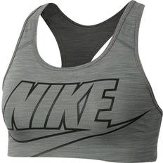 Nike Swoosh Futura Sports Bra - Smoke Grey/Pure/Black