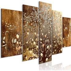 Arkiio Billede Falling Leaves 5 Parts Wide 225x100 Vægdekorationer 225x100cm