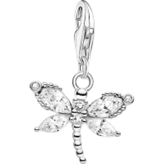 Thomas Sabo Charm Club Dragonfly Charm Pendant - Silver/Transparent