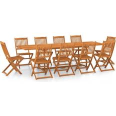 vidaXL 3086992 Ensemble repas de patio, 1 Table incluse 10 Chaises