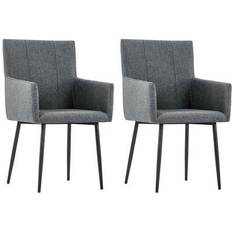 vidaXL Eetkamerstoelen 2 St Met Armleuningen Stof