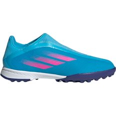 adidas Junior X Speedflow.3 Laceless - Sky Rush/Team Shock Pink/Cloud White