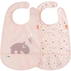 Done by Deer Bavoir avec velcro Ozzo, rose (set de 2) Rose