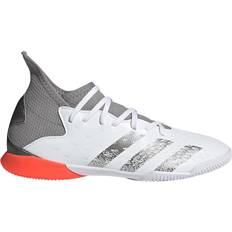 Indendørs fodboldsko børnesko adidas Junior Predator Freak.3 IN - Cloud White/Iron Metallic/Solar Red