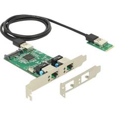 M.2 Schede di Rete DeLock Converter M.2 Key B + M male to 2 x Gigabit LAN LP (63425)