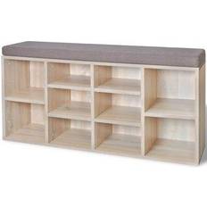Linne Hallmöbler & Tillbehör vidaXL Skobänk med 10 hyllfack ek-färg Skoställ 103x48cm