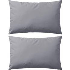 Poliéster Almohadas vidaXL Cojines Para Exteriores 2 Unidades 60x40 cm Gris Cojín de Decoración Completo Gris (60x40cm)