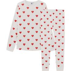 Ragazza Pigiame Petit Bateau Heart Print Pajamas - White