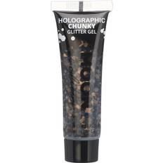 Smiffys Holographic Chunky Glitter Gel Black