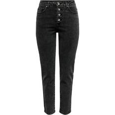 Only Emily Highwaisted Straight Fit Jeans - Black/Washed Black