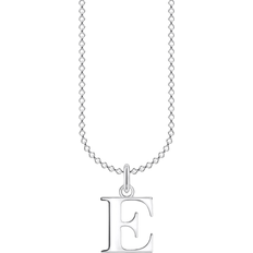 Thomas Sabo Charm Club Delicate Letter E Necklace - Silver