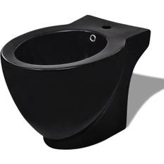 Montado en Pared Bidés vidaXL Bidet Redondo De Cerámica, Negro