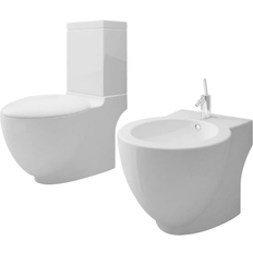 vidaXL Ensemble de bidet et toilette Céramique Blanc