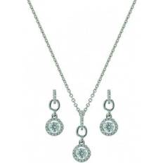 Montana Silversmiths Halo & Horseshoes Jewelry Set - Silver/Transparent