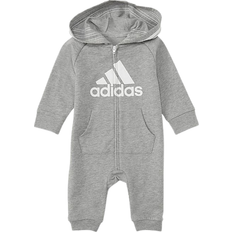 Adidas 1-3M Jumpsuits Adidas Infant Badge of Sport 3-Stripes Coverall - Medium Grey Heather (AM1038-075)