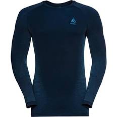 Odlo Performance Warm Eco Long-Sleeve Baselayer Top Men - Dark Sapphire/Stunning Blue