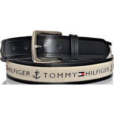 Tommy Hilfiger Ribbon Inlay Leather Belt - Natural/Black