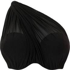 Elastane/Lycra/Spandex - Women Bikini Tops Curvy Kate Wrapsody Bandeau Bikini Top - Black