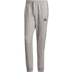 Essentials fleece tapered cuff 3 stripes joggers adidas Essentials Fleece Tapered Cuff 3-Stripes Joggers Pant - Medium Grey Heather/Black