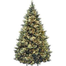 Plastic Christmas Trees National Tree Company Pre-lit Hinged Carolina Pine Green/Clear Lights Christmas Tree 90"