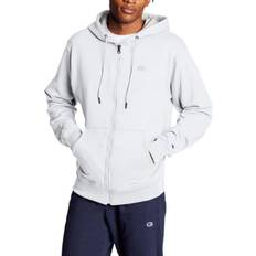 Champion Powerblend Fleece Full Zip C Logo Hoodie - White