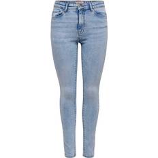 Only Paola Life Hw Ankle Skinny Fit Jeans - Blue/Light Blue Denim