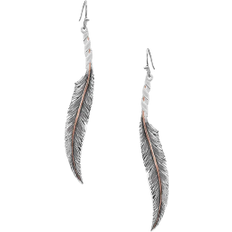 Montana Silversmiths Wind Dancer Wrapped Feather Earrings - Silver/Rose Gold