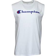 Unisex Tank Tops Champion Classic Graphic Muscle Script Logo T-shirt Unisex - White