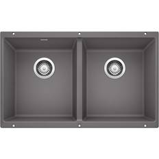 Blanco PRECIS Equal Double Undermount Cinder