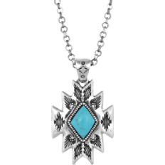 Montana Silversmiths Star Pendant Necklace - Silver/Black/Turquoise