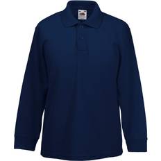 Elastan Pikéskjorter Fruit of the Loom Boy's 65/35 Long Sleeve Polo Shirts 2-pack - Deep Navy