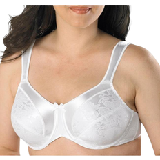 Bali Satin Tracings Underwire Minimizer Bra - White