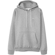 Nike Solo Swoosh Fleece Hoodie - Dark Grey Heather/White