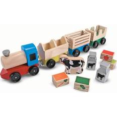 Animals Toy Trains Melissa & Doug Wooden Farm Train Toy Set