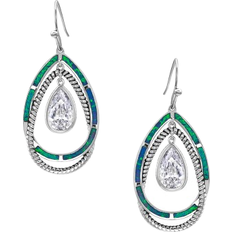 Montana Silversmiths Ribbons Teardrop Earrings - Silver/Green/Transparent