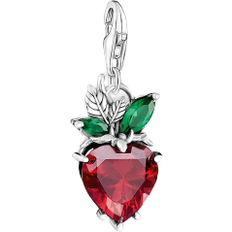 Thomas Sabo Charm Club Collectable Strawberry Charm Pendant - Silver/Red/Green