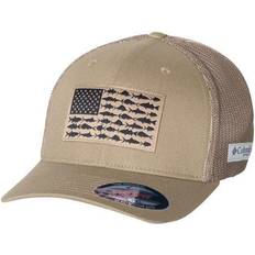 Columbia Headgear Columbia PFG Fish Flag Mesh Ball Cap High Crown - Tusk