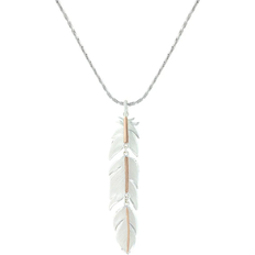 Silver Plated Necklaces Montana Silversmiths Plume Feather Necklace - Silver/Rose Gold