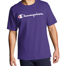 Purple - Women T-shirts Champion Classic Graphic Script Logo T-shirt Unisex - Purple