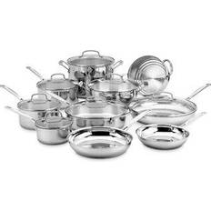 Cuisinart stainless steel cookware set Cuisinart Chef's Classic Cookware Set with lid 17 Parts