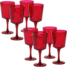 Melamine Glasses Certified International 8-Piece 13 oz. Ruby Acrylic Goblet Glass Wine Glass 13fl oz 8