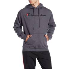 Champion Powerblend Script Logo Hoodie - Granite Heather