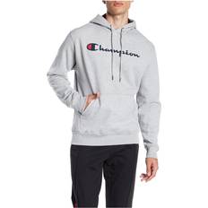 Champion Powerblend Script Logo Hoodie - Oxford Grey